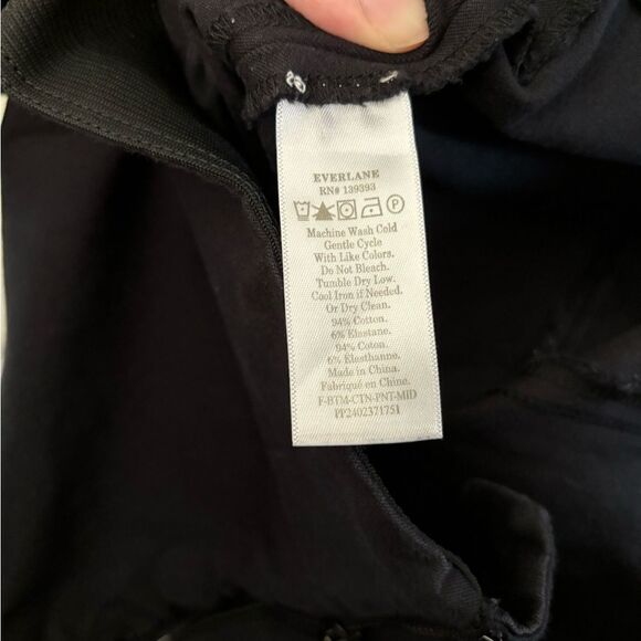 Everlane SZ 8 Curvy Side Zip Stretch Cotton Pant Black Basic Office Career Wear - Picture 8 of 8